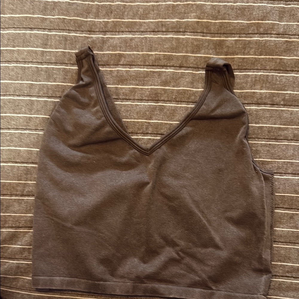 Brown V-Neck Tank Top